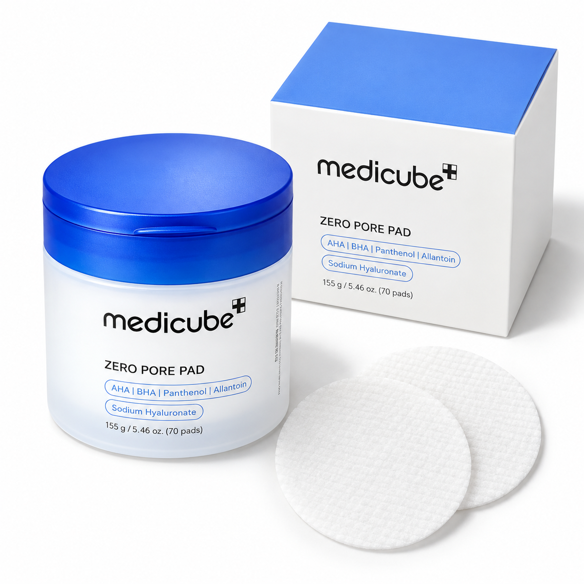 Zero Pore Pad jar with two toner pads
